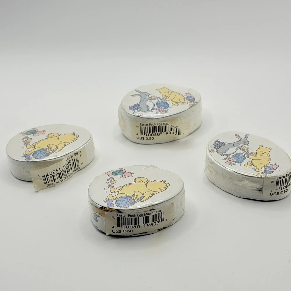 Disney Winnie the Pooh Vintage Easter Magic Towel Lot of 4 Classic Washcloth New